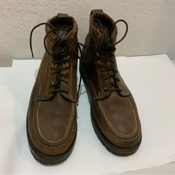 Eddie Bauer Mens Ankle Boots Brown Leather  Lace Up 10.5 M - Picture 4 of 15